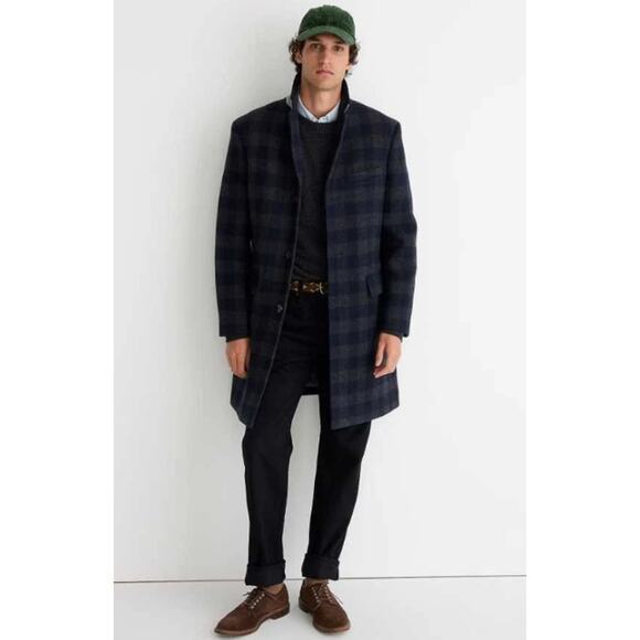 J. Crew Ludlow Topcoat Wool Blend Plaid Check Overcoat Jacket Quilted Coat, 36S - Picture 14 of 14